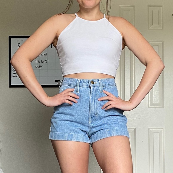 Dainty Hooligan Tops - Dainty hooligan women's white halter crop top